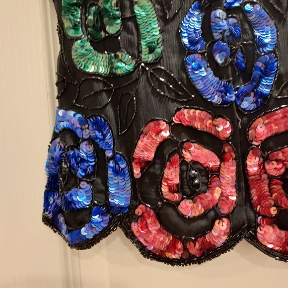 1980's Stenay floral glitz & glam party top - Picture 15 of 16